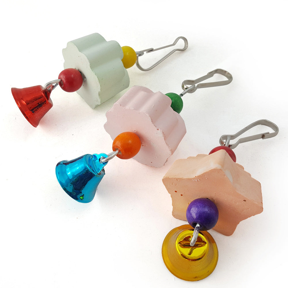 Pet Hamster Chinchilla Parrot Bird Rabbit Teeth Grinding Stone Chew Bell Toy