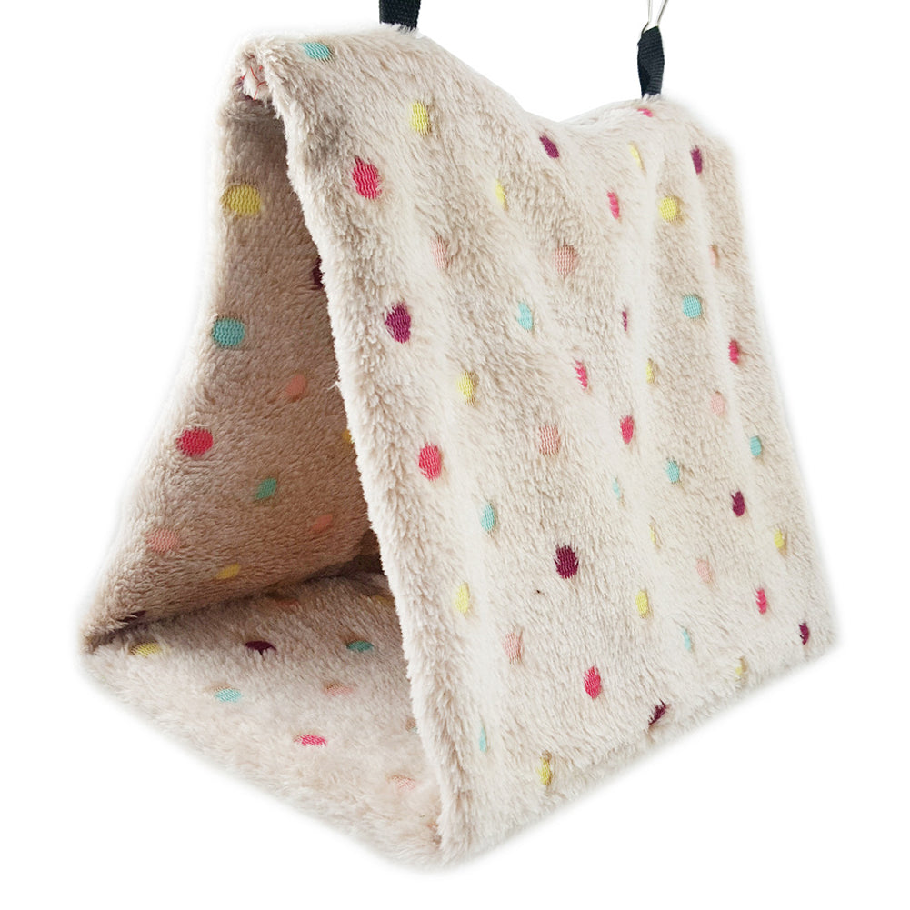 Winter Polka Dot Warm Pet Bird Triangle Cave Cage Hammock Parrot Hanging Bed