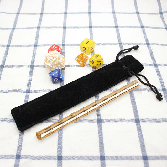 Retro 0.5mm Bamboo Style Metal Brass Black Gel Ink Sign Writing Pen Office Gift