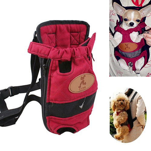 Pet Dogs Cats Outdoor Carrier Backpack Canvas Legs Out Front Shoulder Bag