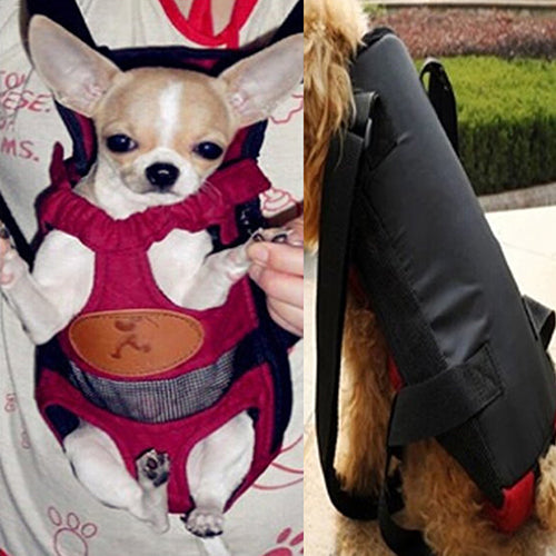 Pet Dogs Cats Outdoor Carrier Backpack Canvas Legs Out Front Shoulder Bag