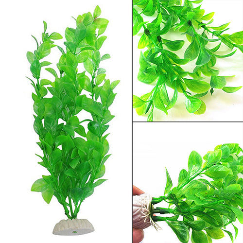 1x Green Aquatic Artificial Fish Tank Plant Aquarium Landscape Decor Water Grass