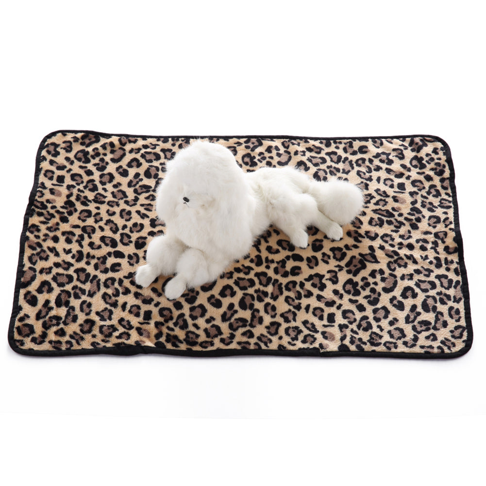 Pet Dog Cat Bed Cover Blanket Leopard Print Zebra Cow Warm Soft Sleep Mat Gift