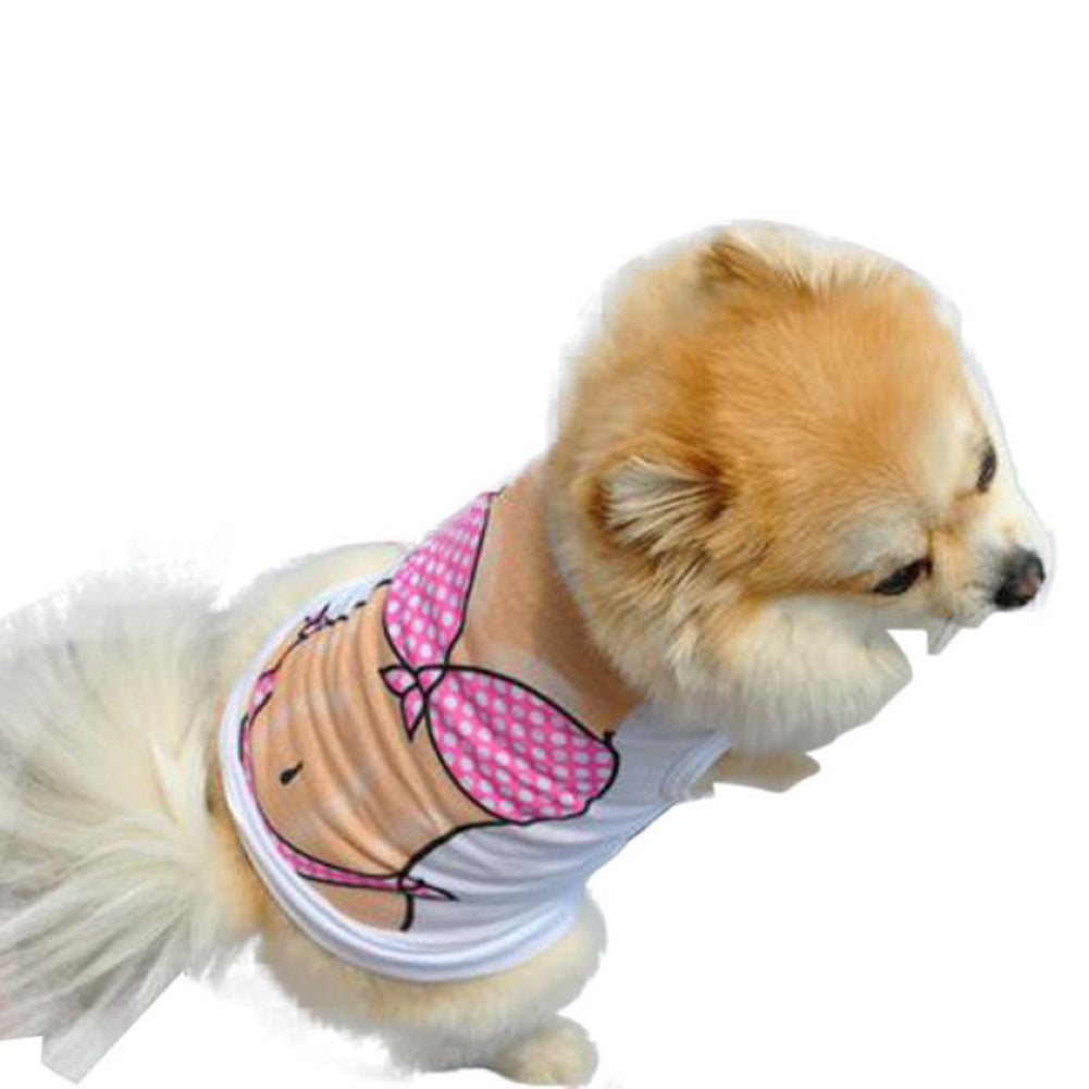 Pet Dog Summer Stylish Vest Chest Muscle Bikini Pattern Casual Puggy Clothes