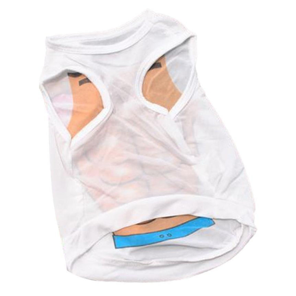 Pet Dog Summer Stylish Vest Chest Muscle Bikini Pattern Casual Puggy Clothes