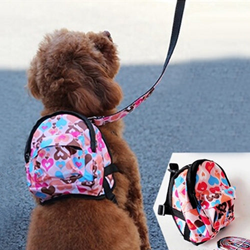 Cartoon Pattern Pet Bag Backpack Travel Carrier for Dog Puppy Cat with Leash
