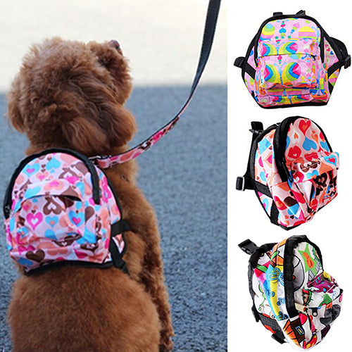 Cartoon Pattern Pet Bag Backpack Travel Carrier for Dog Puppy Cat with Leash