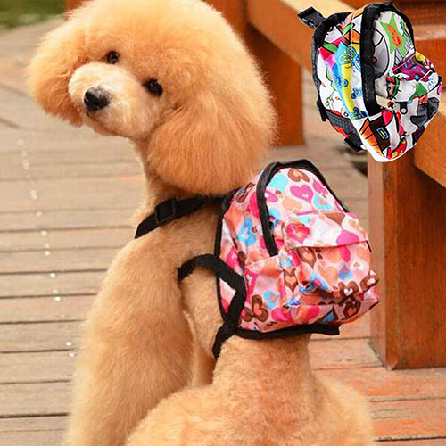 Cartoon Pattern Pet Bag Backpack Travel Carrier for Dog Puppy Cat with Leash