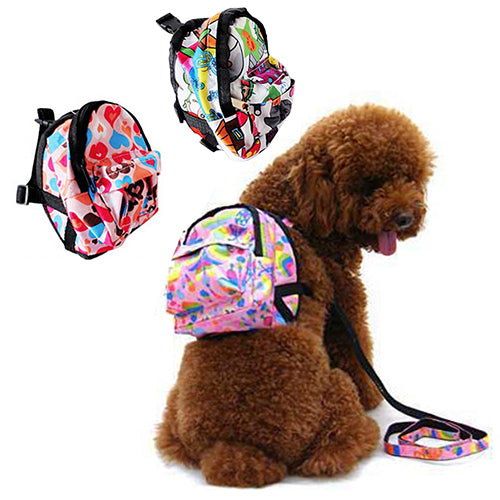 Cartoon Pattern Pet Bag Backpack Travel Carrier for Dog Puppy Cat with Leash