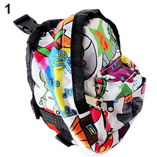 Cartoon Pattern Pet Bag Backpack Travel Carrier for Dog Puppy Cat with Leash