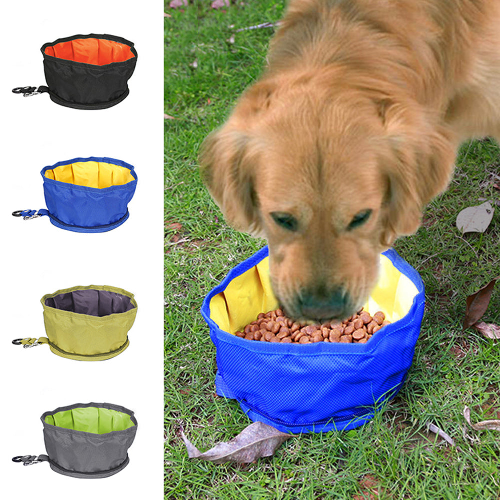 Portable Foldable Waterproof Outdoor Pet Food Feeding Watering Outdoor Dog Bowl