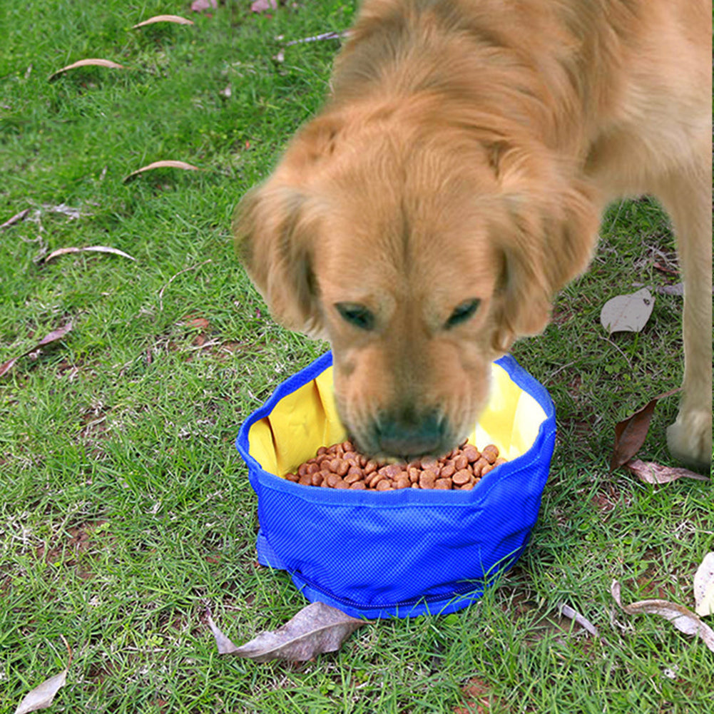 Portable Foldable Waterproof Outdoor Pet Food Feeding Watering Outdoor Dog Bowl