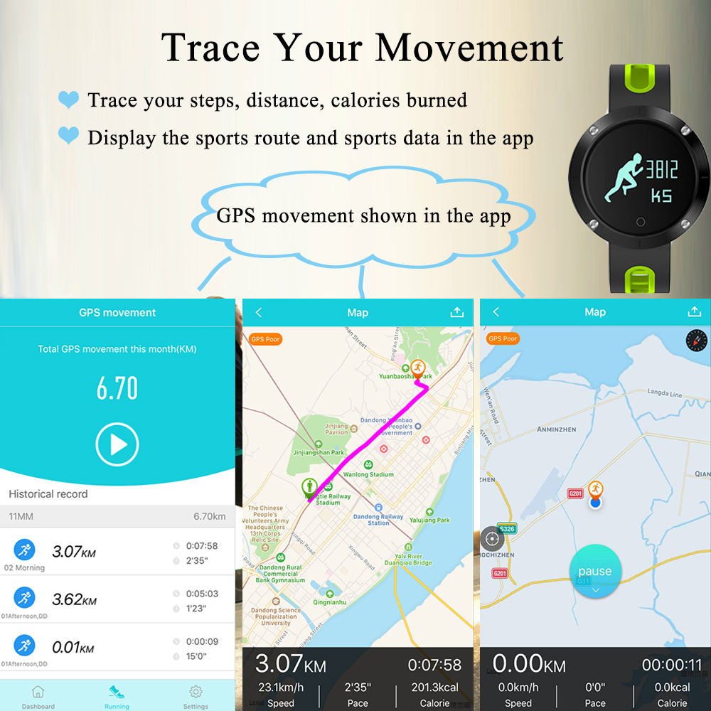 DM58 Smart Watch Smart band Wristband Heart Rate Blood Pressure Monitor Heart Rate smart bracelet PK mi band 2