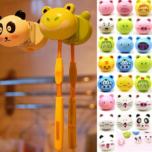 Cute Cartoon Animals Toothbrush Holder Suction Hooks Home Bathroom Tools