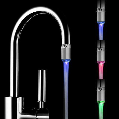 3 Colors RGB Temperature Sensor LED Light Water Faucet Tap for Kitchen Bathroom