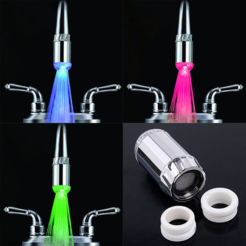 3 Colors RGB Temperature Sensor LED Light Water Faucet Tap for Kitchen Bathroom