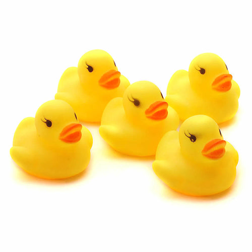 10 Pcs Creative Baby Kid Bath Time Duck Toys Yellow Soft Plastic Ducks Beach Toy