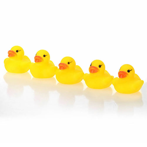 10 Pcs Creative Baby Kid Bath Time Duck Toys Yellow Soft Plastic Ducks Beach Toy