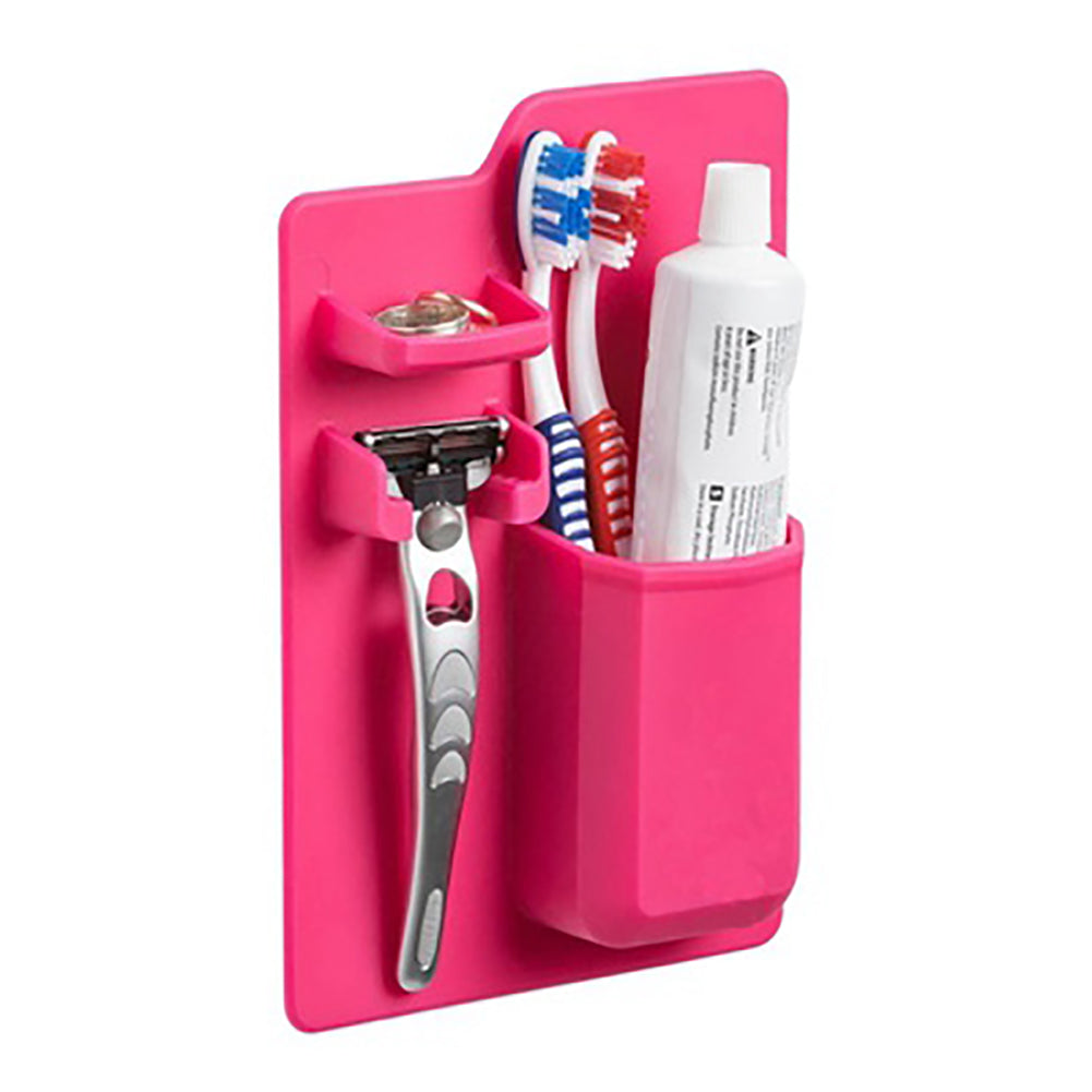 Bathroom Organizer Toothpaste Toothbrush Shaver Holder Solid Color Storage Rack