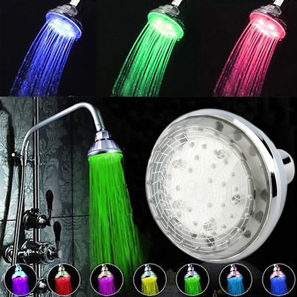 Romantic Automatic 360 Degree Adjustable Multi Color LED Sensor Top Shower Head