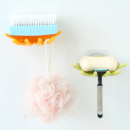 Bathroom Shower Sponge Storage Rack Hanger Wall Mount Soap Dish Tray Drain Holder