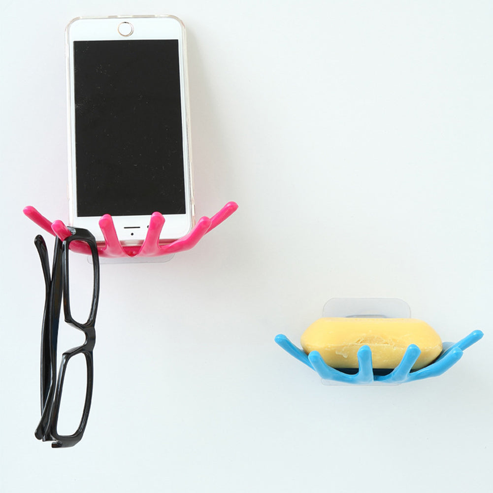 Bathroom Shower Sponge Storage Rack Hanger Wall Mount Soap Dish Tray Drain Holder