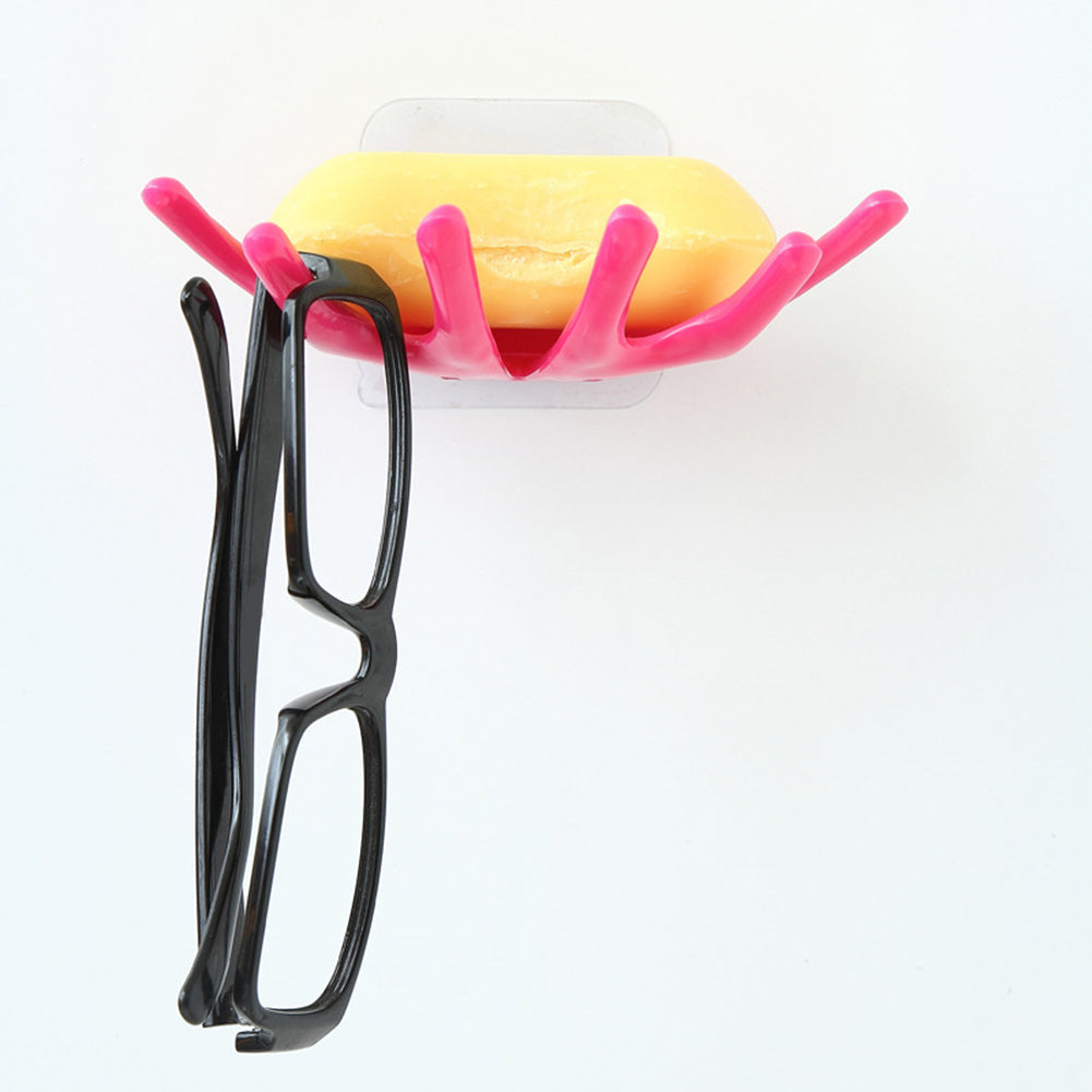 Bathroom Shower Sponge Storage Rack Hanger Wall Mount Soap Dish Tray Drain Holder