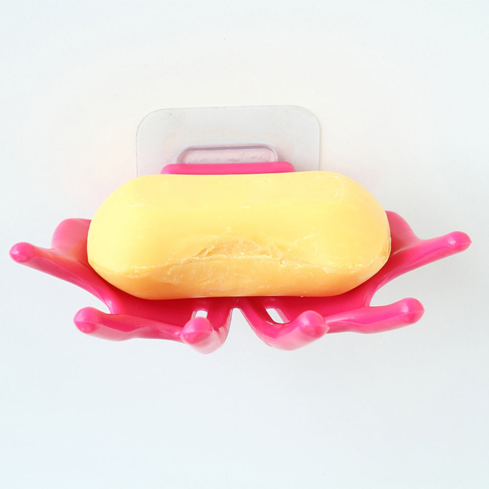 Bathroom Shower Sponge Storage Rack Hanger Wall Mount Soap Dish Tray Drain Holder