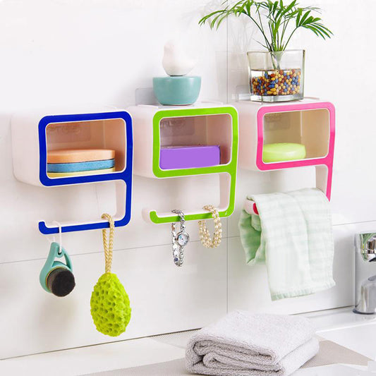 9 Shape Detachable Wall Hanging Storage Rack Bathroom Towel Organizer Holder