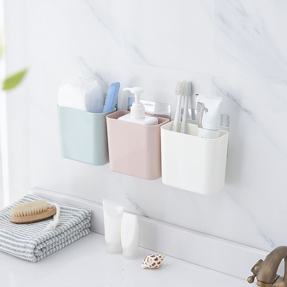 Nordic Wall Mounted Adhesive Storage Rack Basket Case Holder Bathroom Organizer