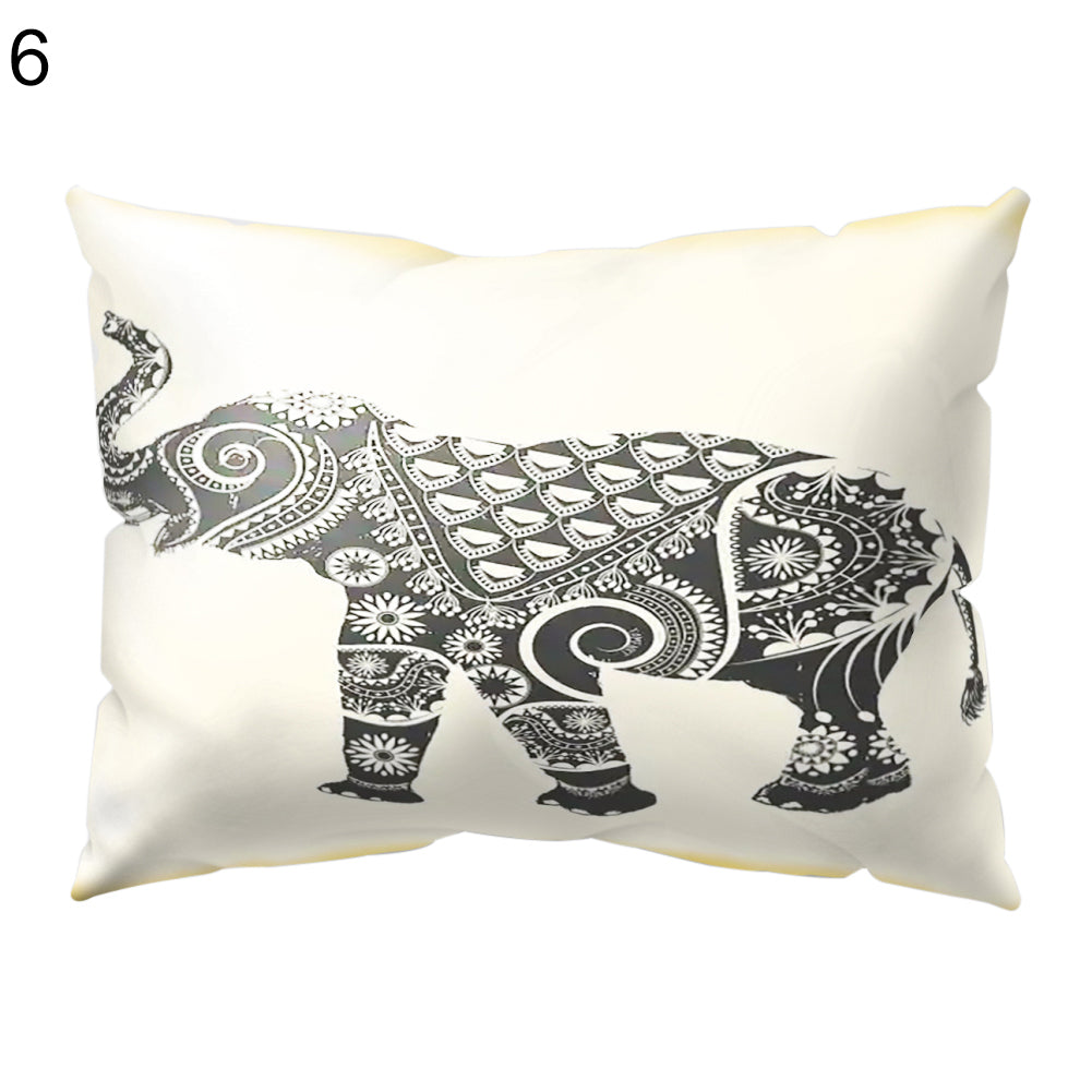 Animal Smart Elephant Throw Pillow Case Sofa Bed Cushion Cover Home Cafe Decor