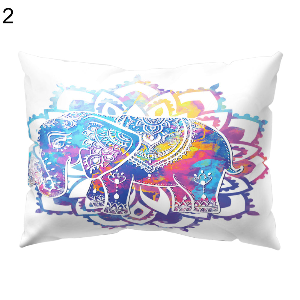 Animal Smart Elephant Throw Pillow Case Sofa Bed Cushion Cover Home Cafe Decor