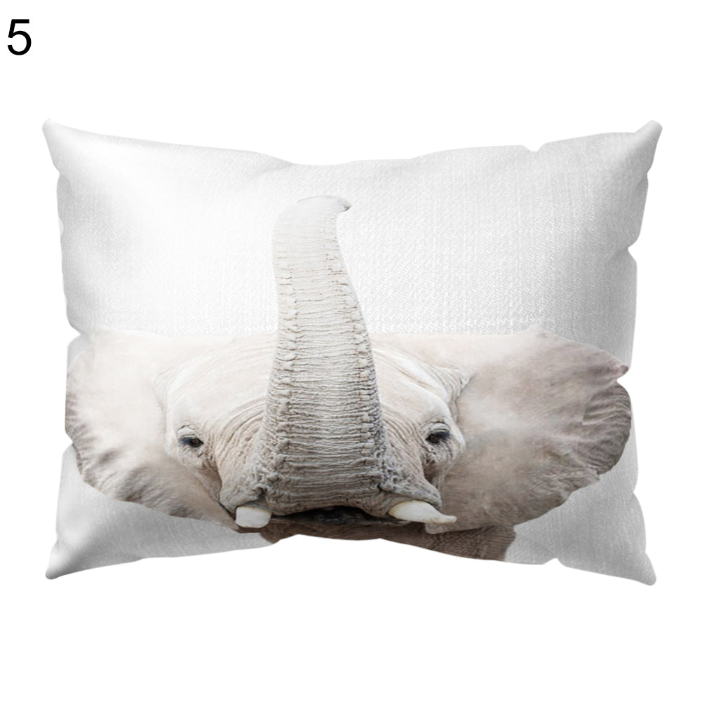 Animal Smart Elephant Throw Pillow Case Sofa Bed Cushion Cover Home Cafe Decor
