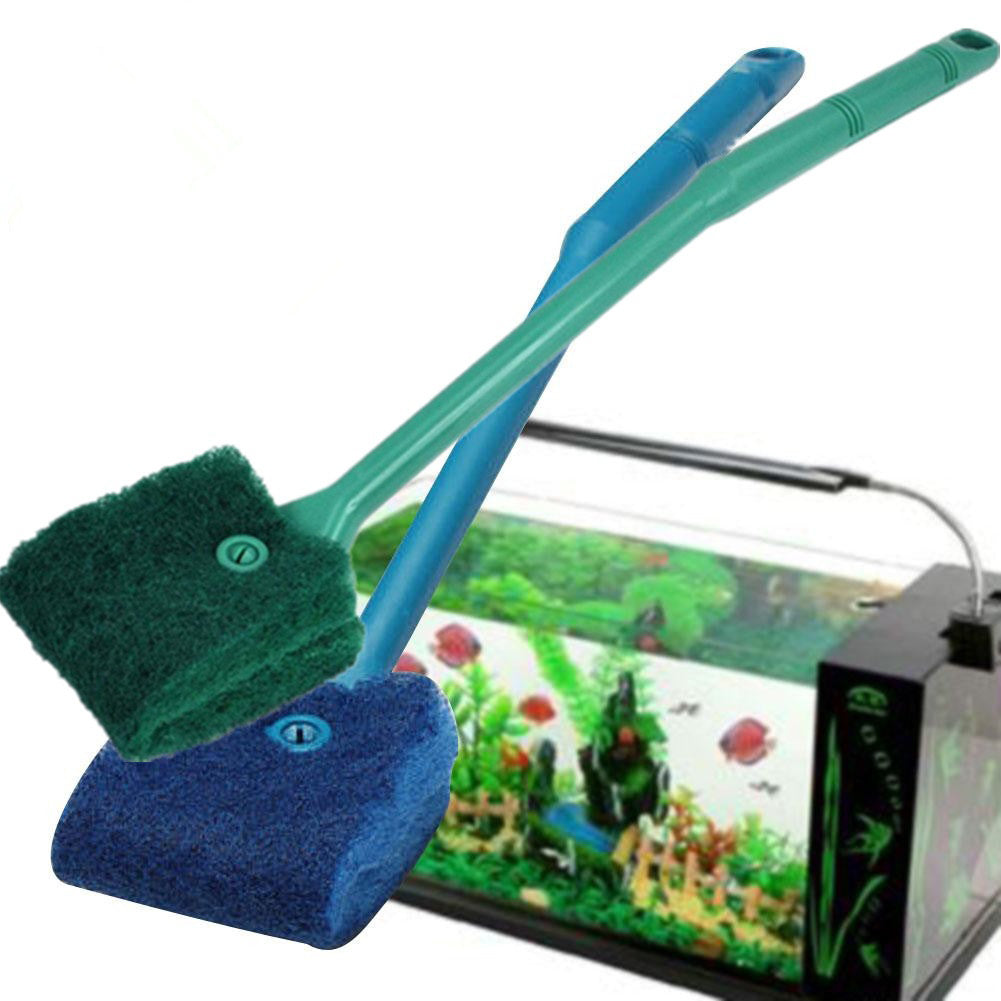 Aquarium Turtle Fish Tank Double Side Cleaner Scraper Washing Cleaning Brush