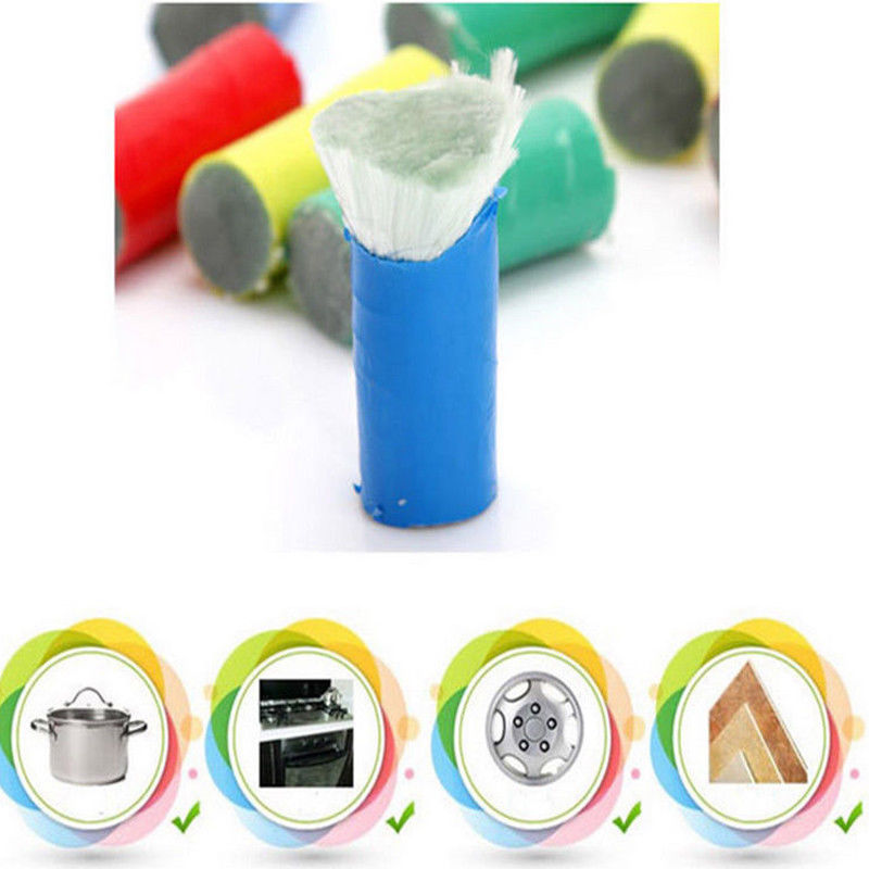 2Pcs Magic Stainless Steel Rod Brush Stick Metal Rust Remover Cleaning Tool