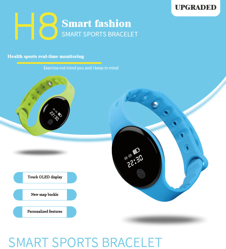 H8 smart bracelet touch gift custom sleep monitor health sport bracelet bluetooth pedometer
