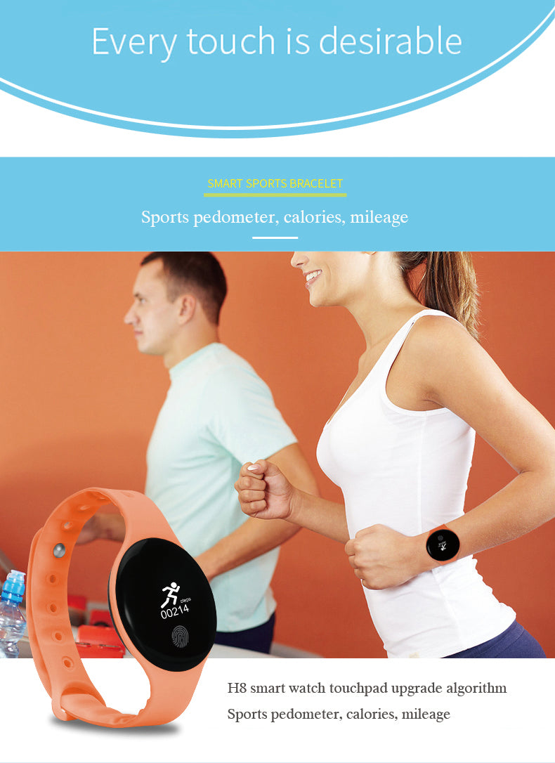 H8 smart bracelet touch gift custom sleep monitor health sport bracelet bluetooth pedometer