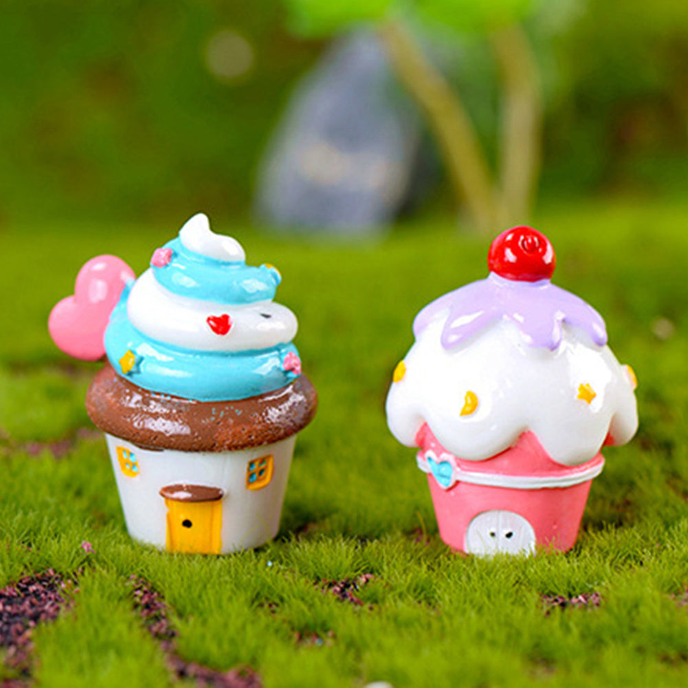 Cute Miniature Cake House Micro Landscape Ornament Decor for DIY Fairy Garden