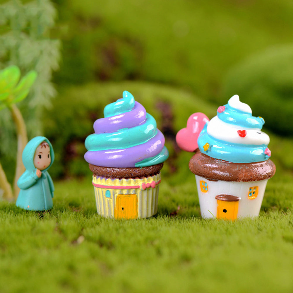 Cute Miniature Cake House Micro Landscape Ornament Decor for DIY Fairy Garden