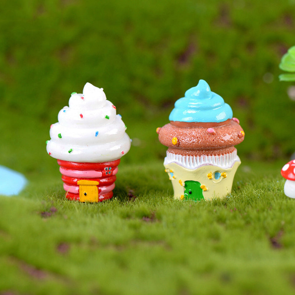 Cute Miniature Cake House Micro Landscape Ornament Decor for DIY Fairy Garden