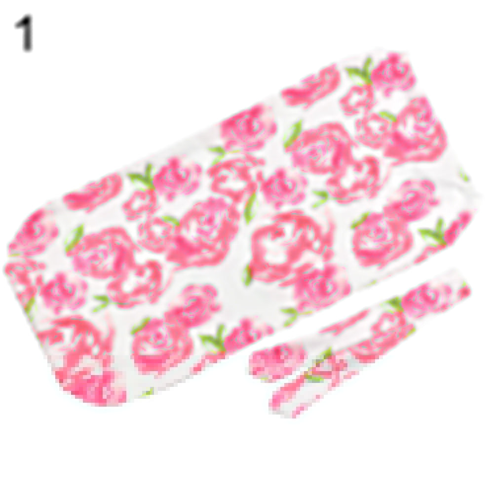 Fashion Printed Infant Newborn Baby Wrap Blanket Swaddle Sleeping Bag + Headband