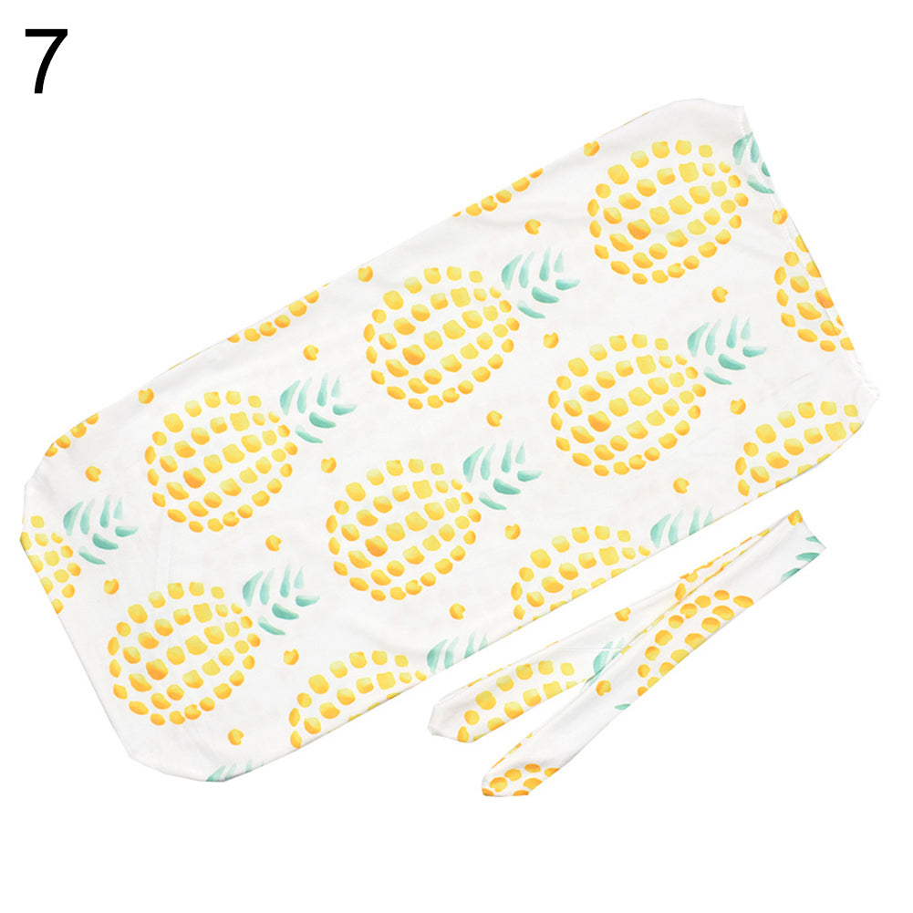 Fashion Printed Infant Newborn Baby Wrap Blanket Swaddle Sleeping Bag + Headband