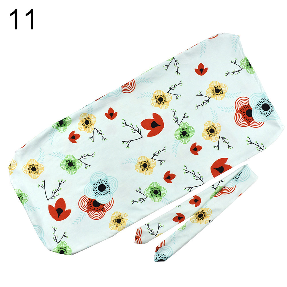 Fashion Printed Infant Newborn Baby Wrap Blanket Swaddle Sleeping Bag + Headband