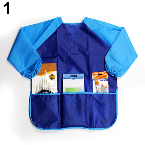 Long Sleeve Apron Drawing Painting Waterproof Smock Kids Children Craft Art Clothes