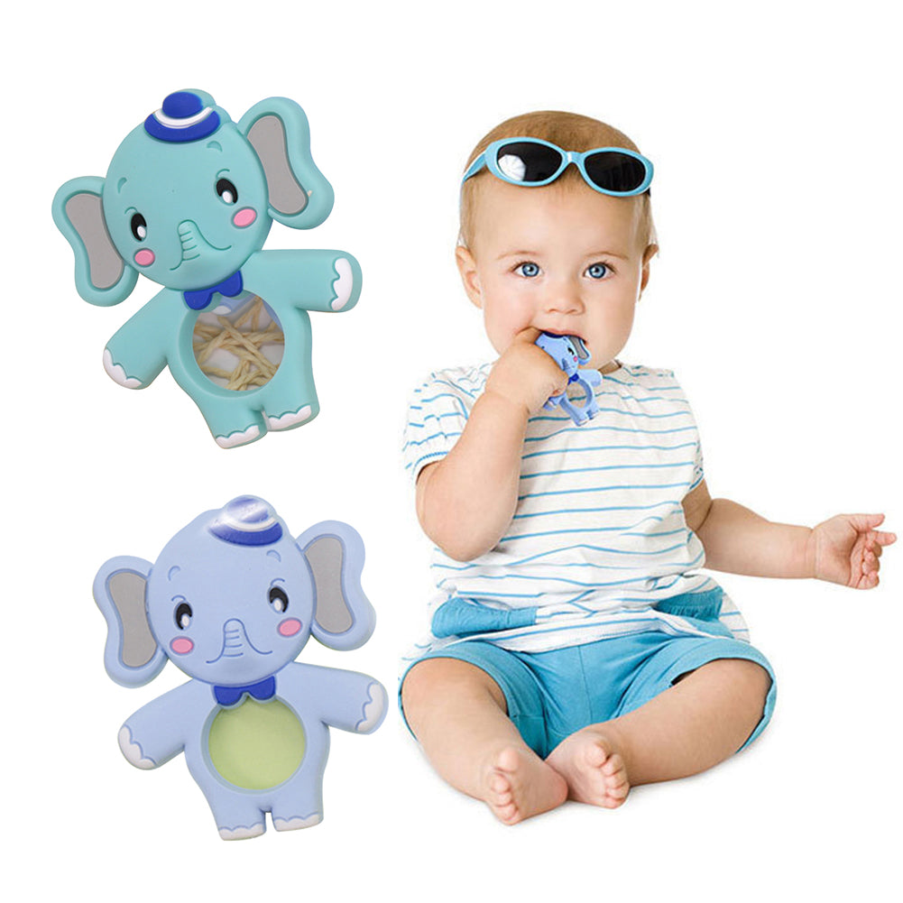 Newborn Baby Silicone Cartoon Animal Elephant Teether Teething Chew Toys Charms