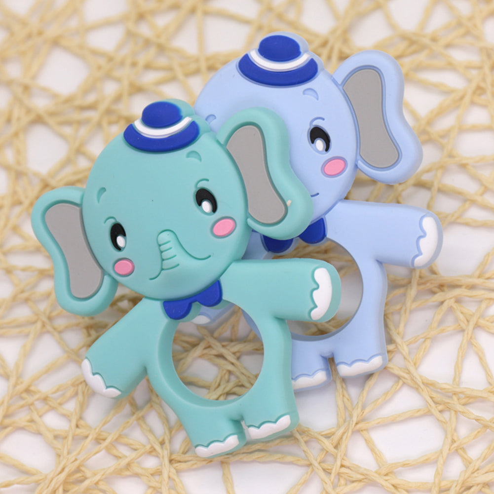 Newborn Baby Silicone Cartoon Animal Elephant Teether Teething Chew Toys Charms