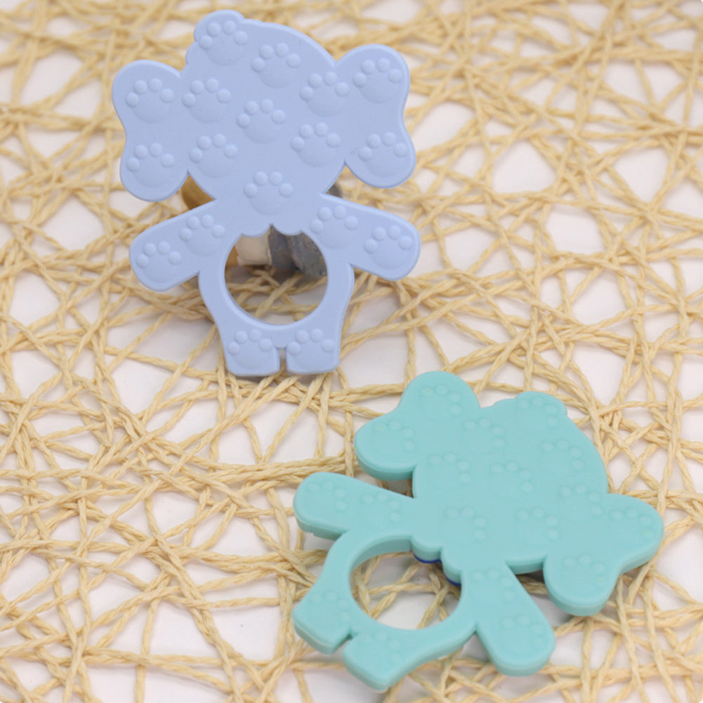 Newborn Baby Silicone Cartoon Animal Elephant Teether Teething Chew Toys Charms