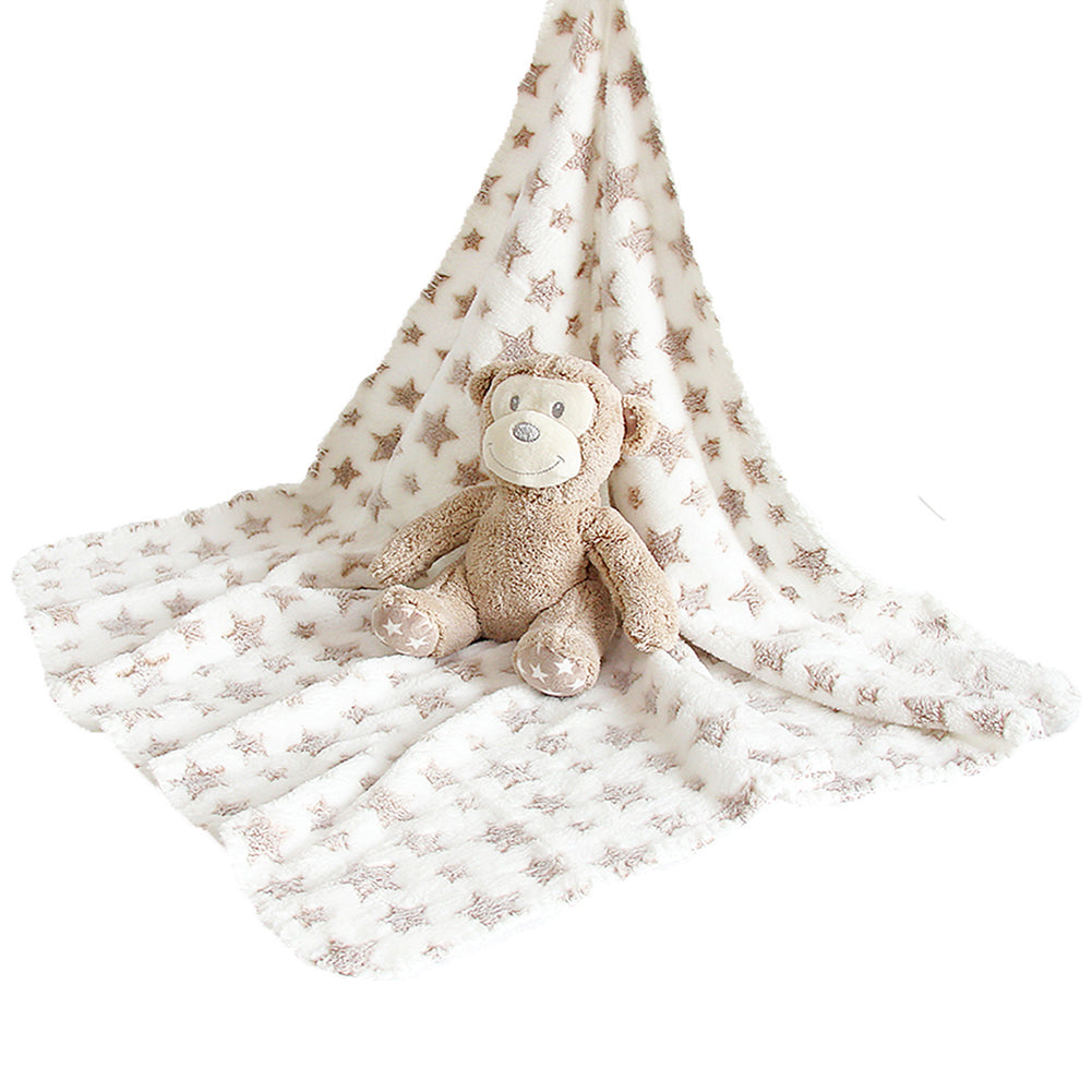Baby Infants Soothing Blanket Cute Animal Monkey Bear Plush Stuffed Doll Toys