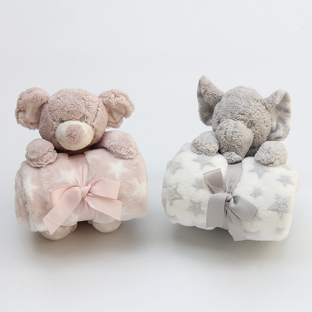 Baby Infants Soothing Blanket Cute Animal Monkey Bear Plush Stuffed Doll Toys