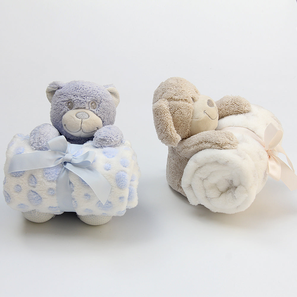 Baby Infants Soothing Blanket Cute Animal Monkey Bear Plush Stuffed Doll Toys